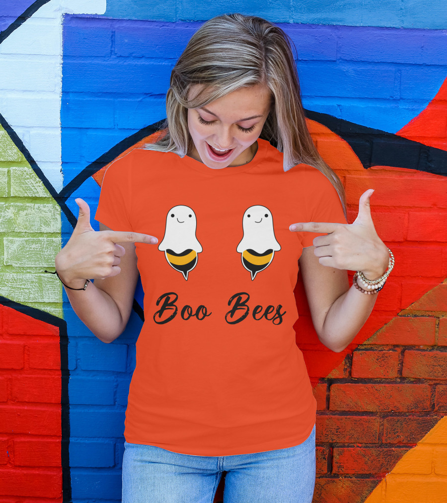 Boo Bees Funny Ghost Bee Pun Halloween T-Shirt