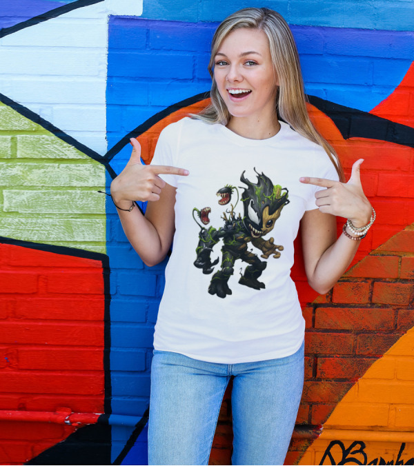 Baby Groot Venom Mashup Character Fusion T-Shirt