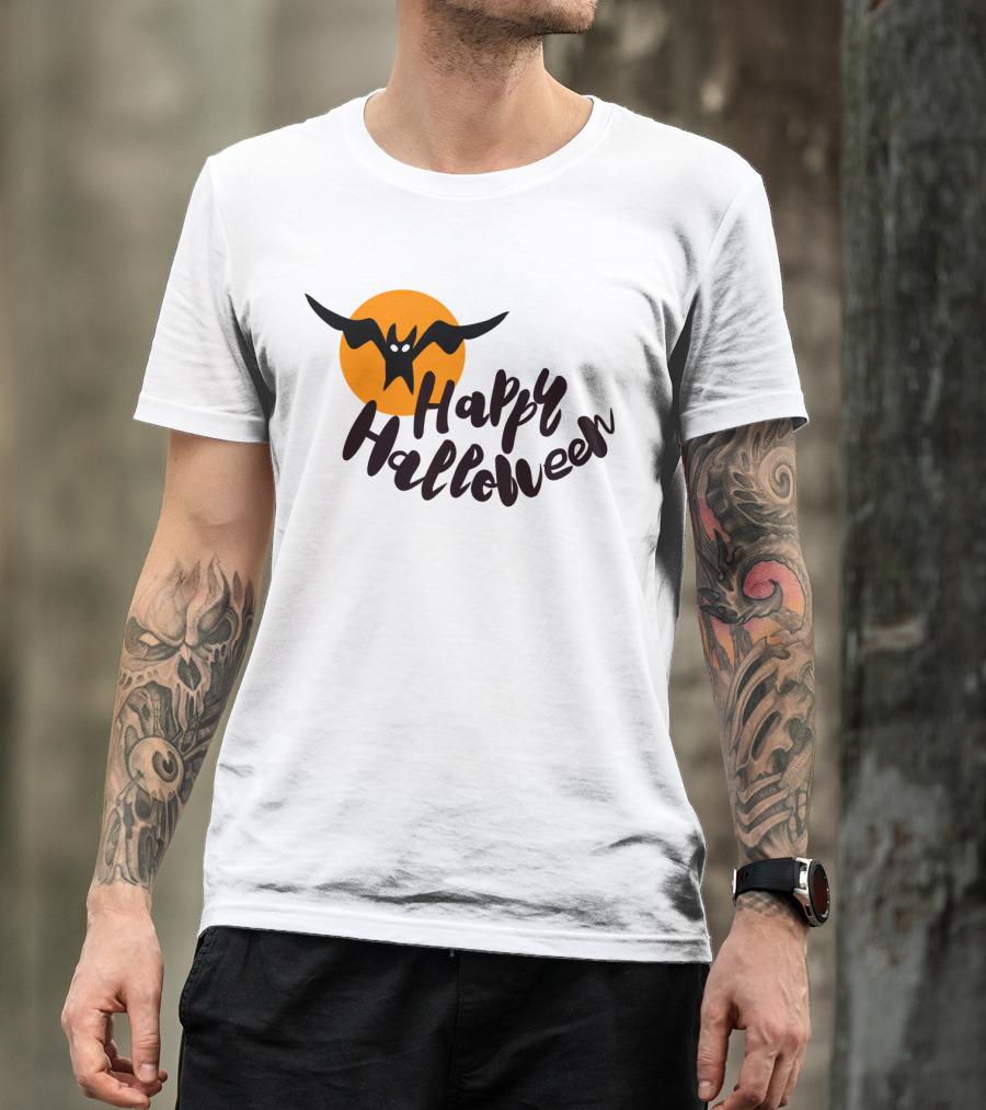 Happy Halloween Cartoon Bat T-Shirt