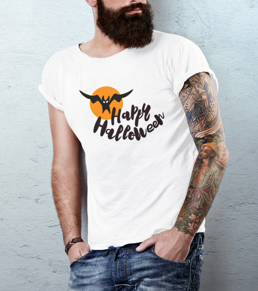 Happy Halloween Cartoon Bat T-Shirt