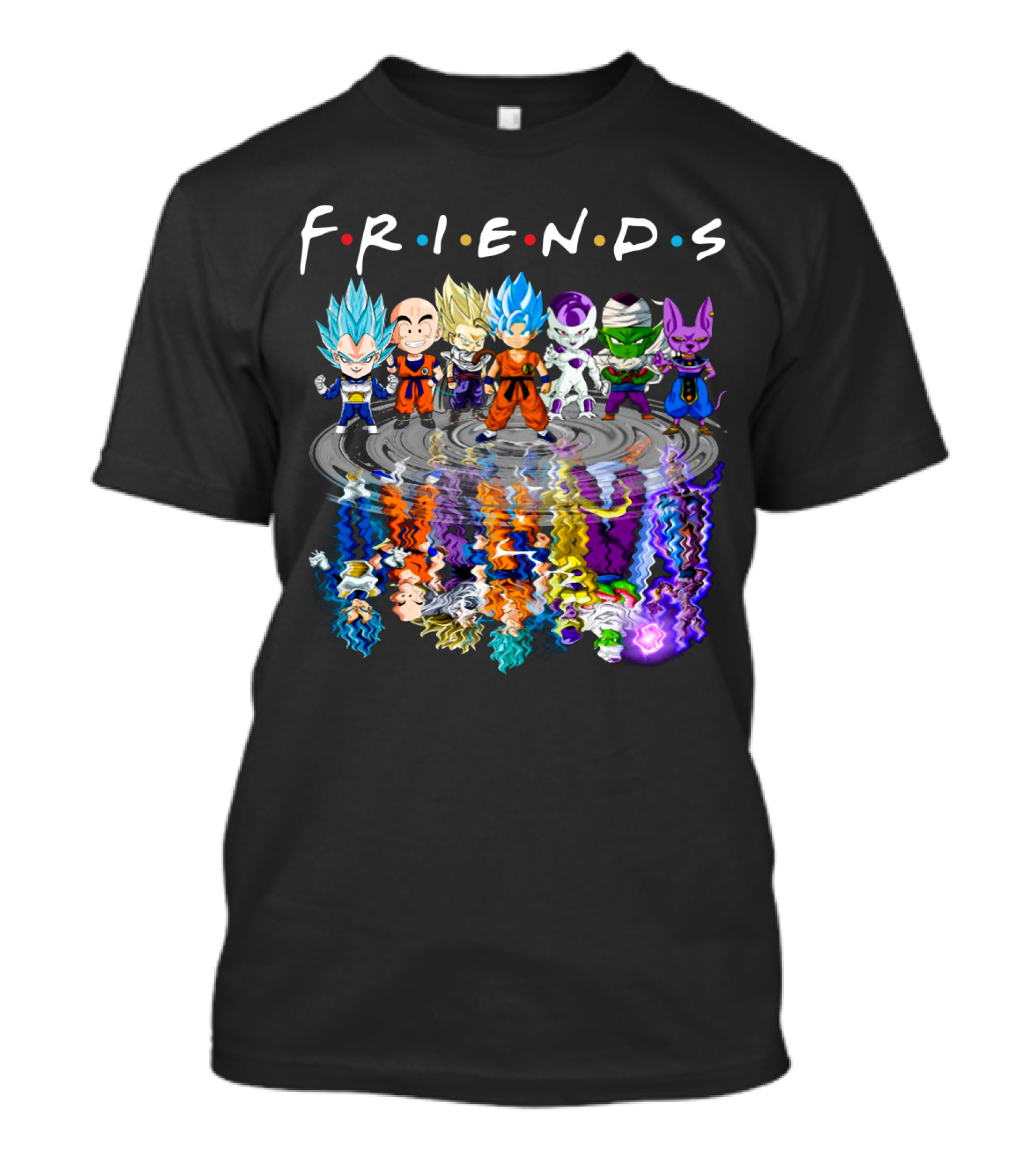 F.R.I.E.N.D.S Goku Vegeta Krillin Piccolo Frieza Beerus Dragon Ball Crossover T-Shirt
