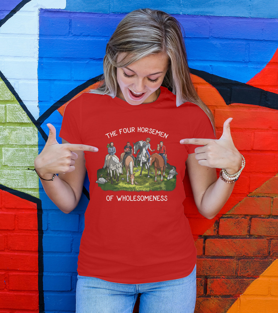 The Four Horsemen Holding Cats And Dogs Of Wholesomeness T-Shirt