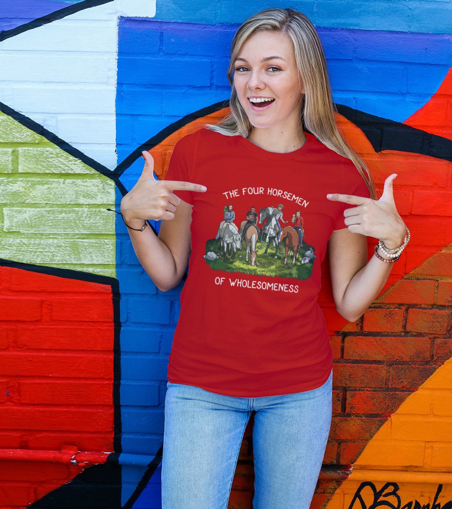 The Four Horsemen Holding Cats And Dogs Of Wholesomeness T-Shirt