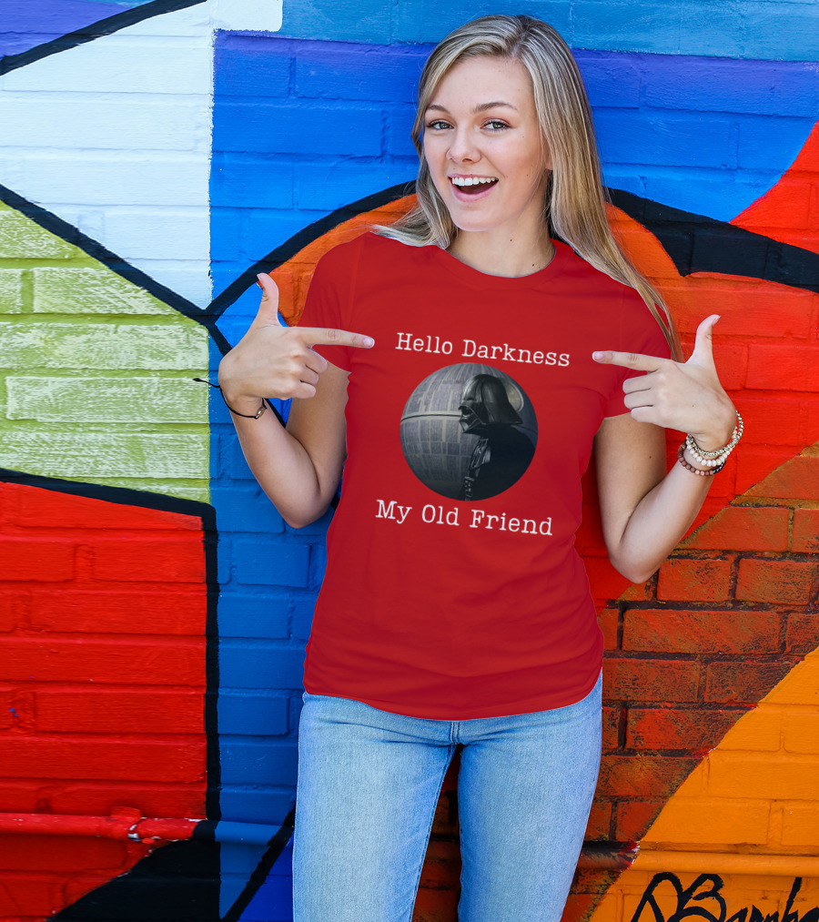 Darth Vader Hello Darkness My Old Friend Death Star T-Shirt