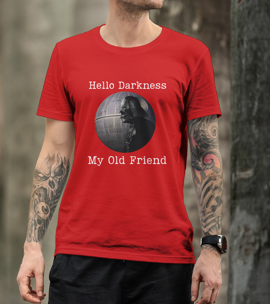 Darth Vader Hello Darkness My Old Friend Death Star T-Shirt