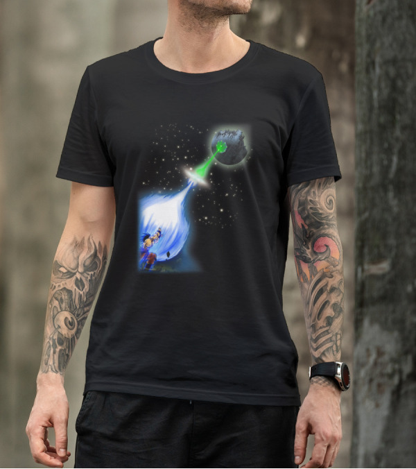 Kamehameha Goku Vs Death Star Superlaser Epic Showdown T-Shirt