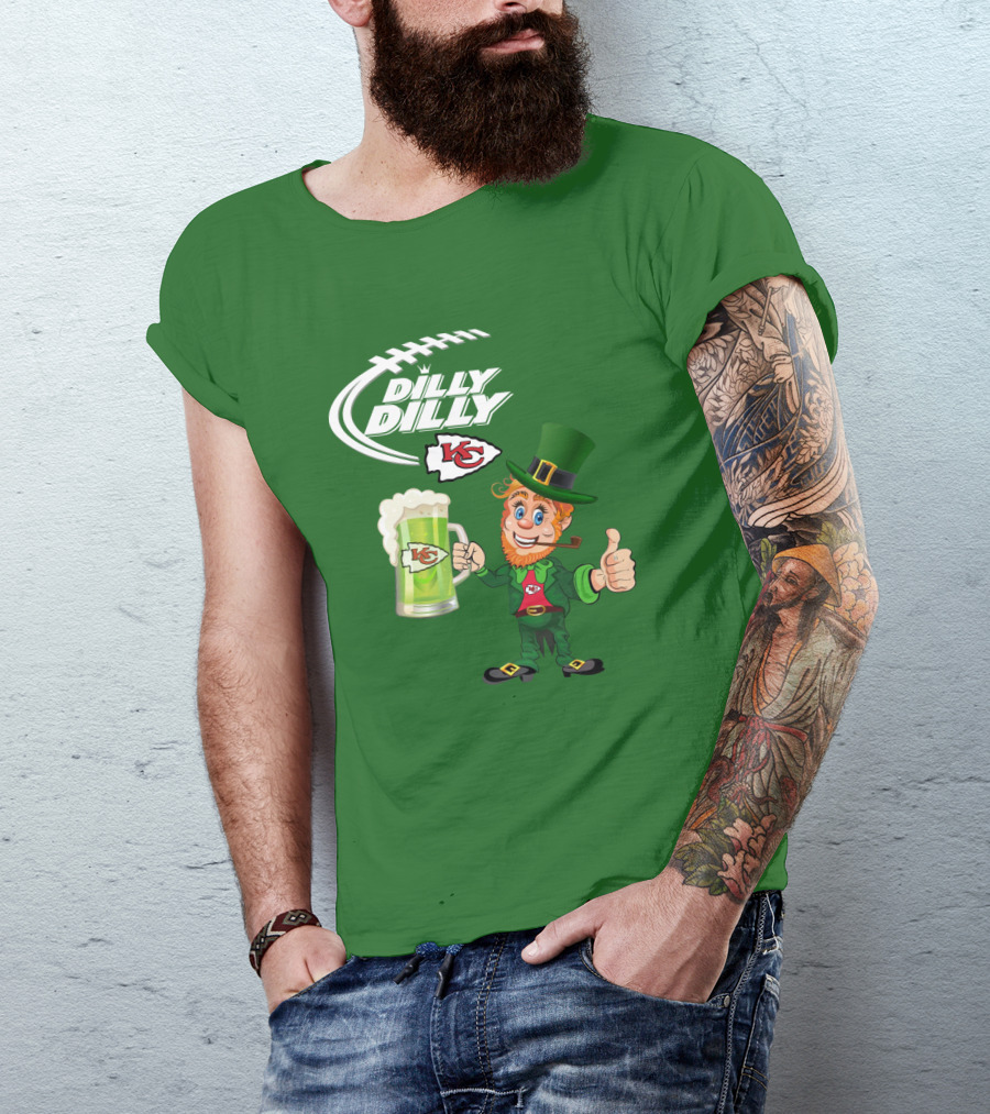 Dilly Dilly Chiefs Leprechaun St Patrick's Day Drink T-Shirt