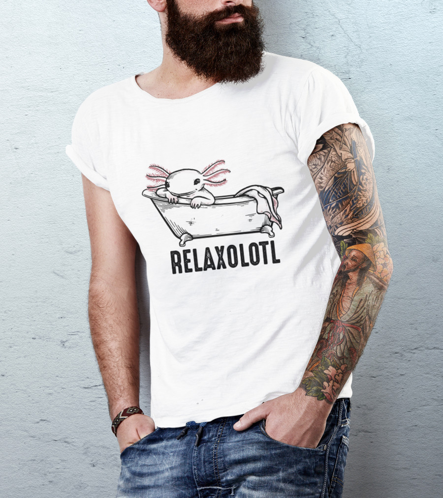 Relaxing Axolotl Bathtub Relaxolotl T-Shirt