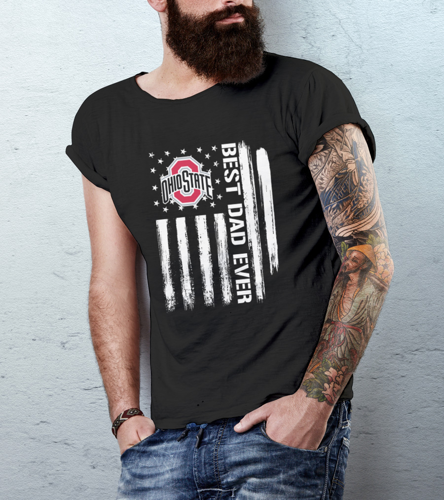Ohio State Best Dad Ever Flag T-Shirt