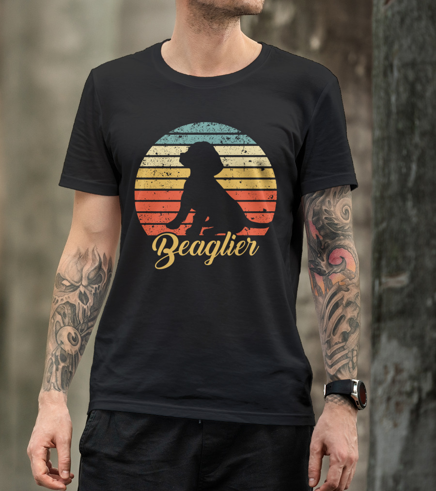 Beaglier Silhouette Vintage Stripes T-Shirt
