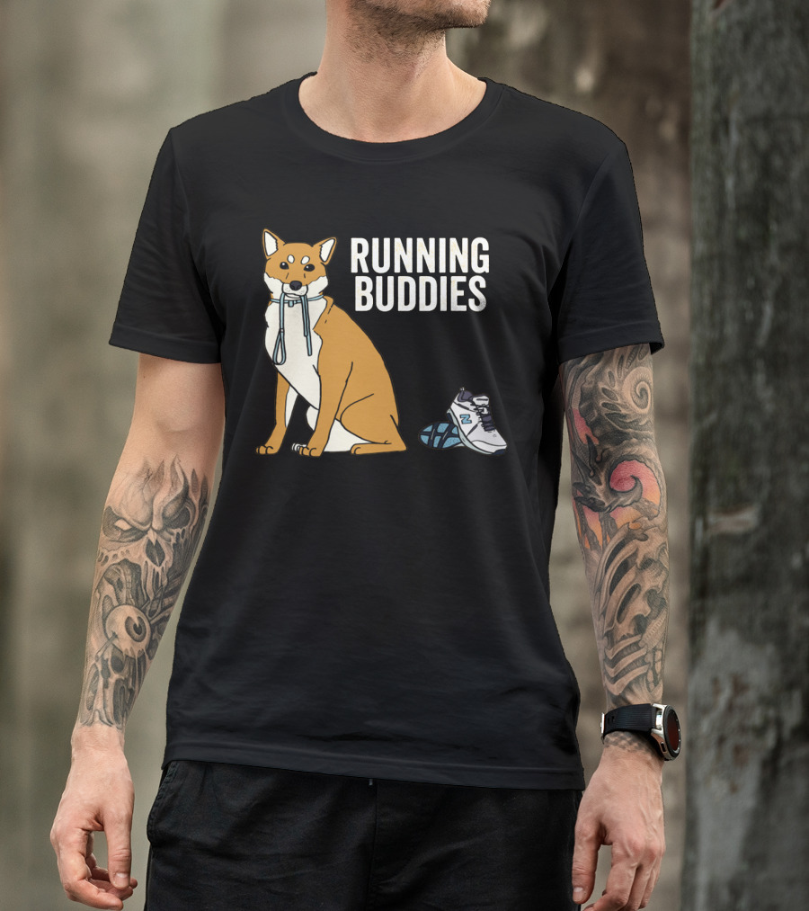 Shiba Inu Running Buddies With Sneakers T-Shirt
