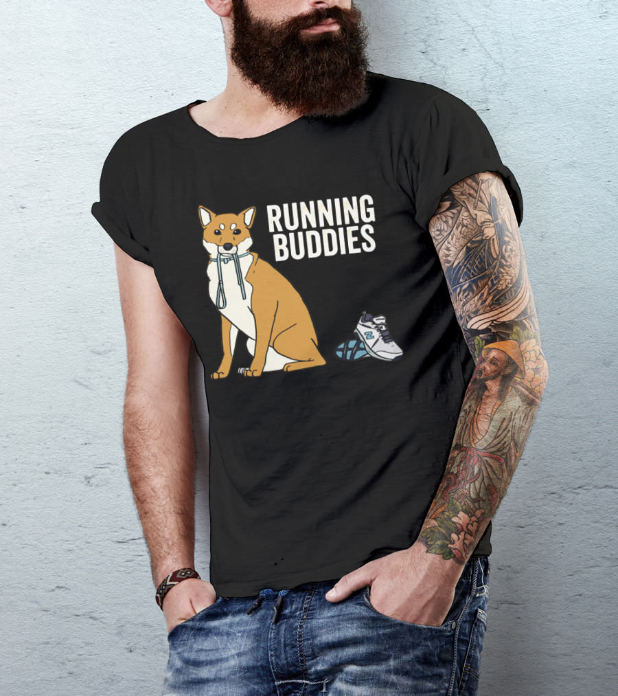 Shiba Inu Running Buddies With Sneakers T-Shirt