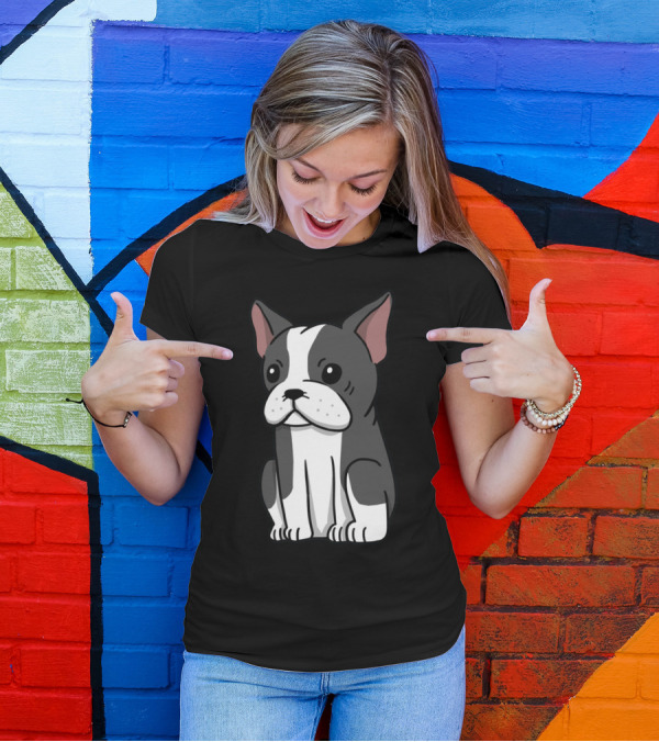 Boston Terrier Cute Cartoon T-Shirt