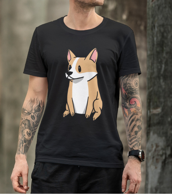 Corgi Illustration Pembroke Welsh Cartoon Dog T-Shirt