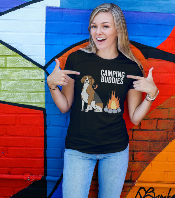 CAMPGROUND ADVENTURE WITH BEAGLE AND CAMPFIRE BUDDIES T-Shirt