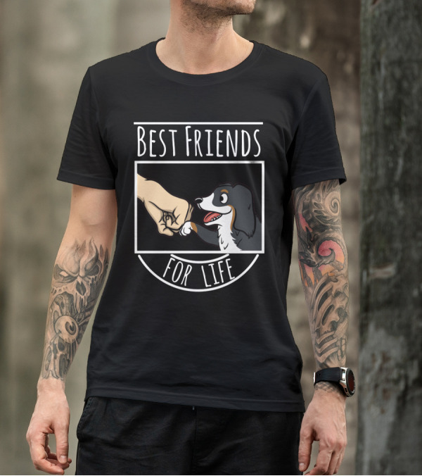 Best Friends For Life Bernese Mountain Dog Fist Bump T-Shirt