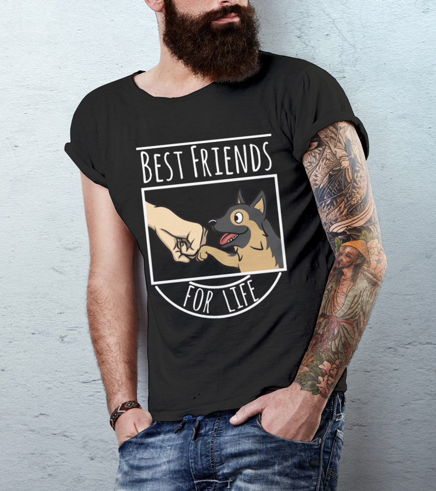 BEST FRIENDS FOR LIFE GERMAN SHEPHERD FIST BUMP T-Shirt