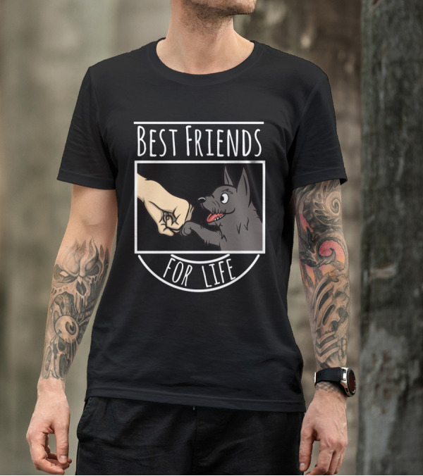 Best Friends For Life Scottie Hand And Paw Fist Bump T-Shirt