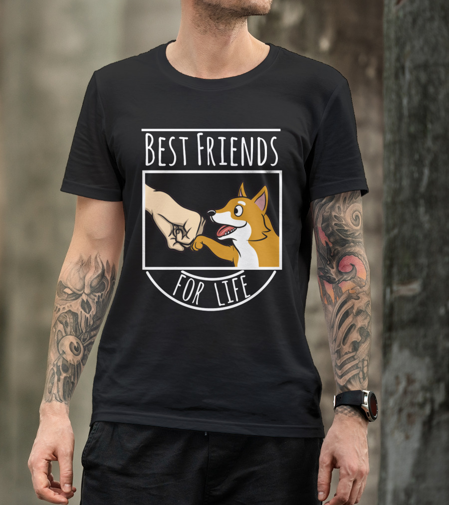 Best Friends For Life Shiba Inu Fist Bump Paws T-Shirt