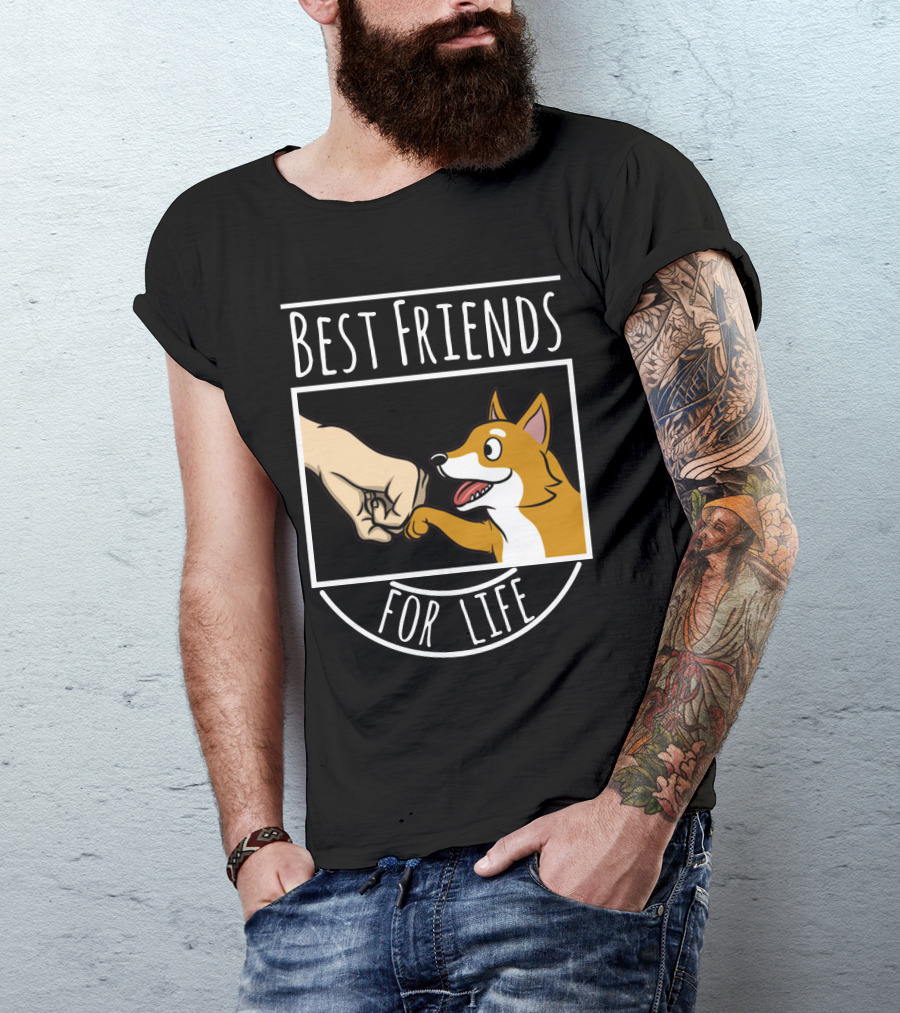 Best Friends For Life Shiba Inu Fist Bump Paws T-Shirt