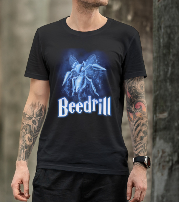 Beedrill Pokemon Patronus Glow Blue Aura T-Shirt