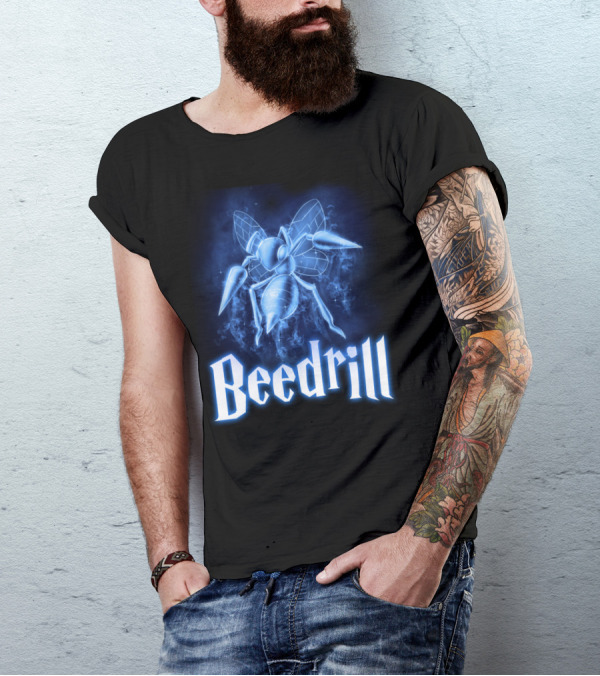 Beedrill Pokemon Patronus Glow Blue Aura T-Shirt