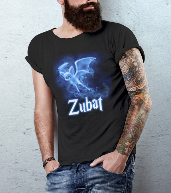 Zubat Pokemon Patronus Glowing Blue Mystical Bat T-Shirt