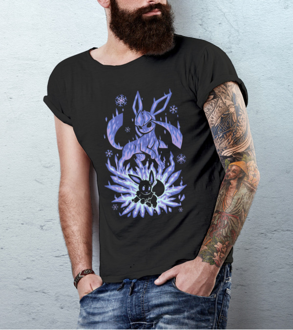 EVOLUTION POKEMON GLACEON ICE FORM TRANSFORMATION T-Shirt