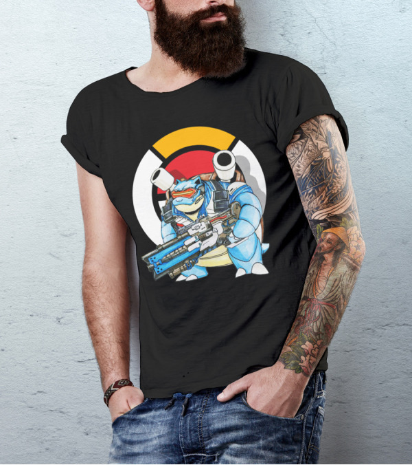 POKEMON X BLASTOISE X SOLDIER76 CROSSOVER FUSION T-Shirt