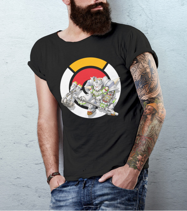 POKEMON X OVERWATCH CHESNAUGHT REINHARDT CROSSOVER BATTLE ARMOR T-Shirt
