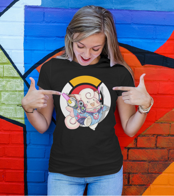 POKEMON CLEFAIRY OVERWATCH D.VA CROSSOVER T-Shirt