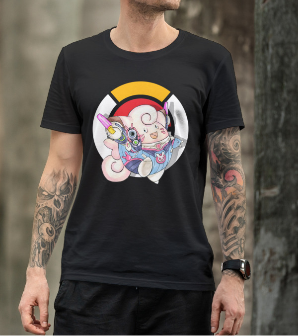 POKEMON CLEFAIRY OVERWATCH D.VA CROSSOVER T-Shirt