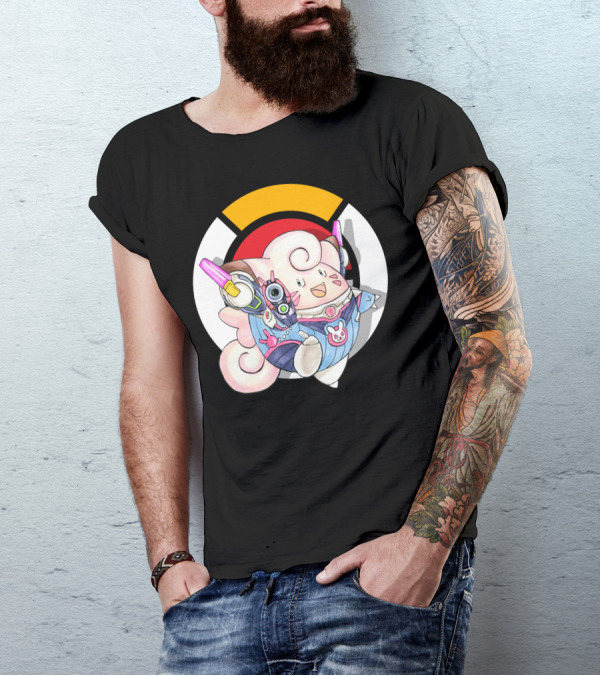 POKEMON CLEFAIRY OVERWATCH D.VA CROSSOVER T-Shirt