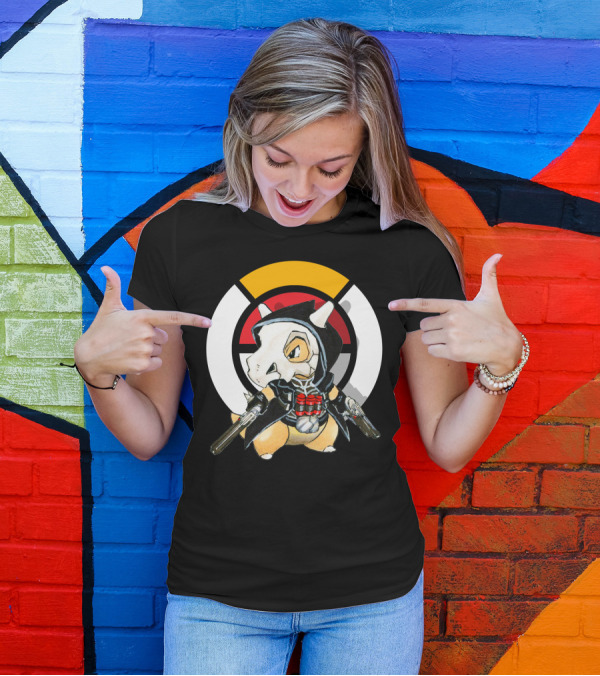 POKEMON X OVER CUBONE X REAPER HOOD DUAL GUNS T-Shirt