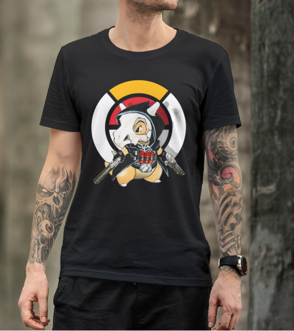 POKEMON X OVER CUBONE X REAPER HOOD DUAL GUNS T-Shirt
