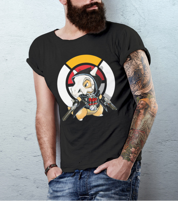 POKEMON X OVER CUBONE X REAPER HOOD DUAL GUNS T-Shirt