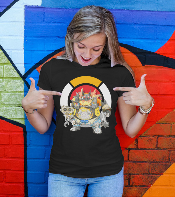 POKEMON X OVERWATCH EMBOAR ROADHOG MASHUP T-Shirt
