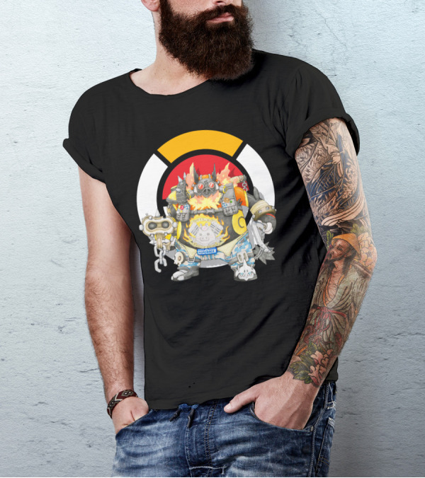 POKEMON X OVERWATCH EMBOAR ROADHOG MASHUP T-Shirt