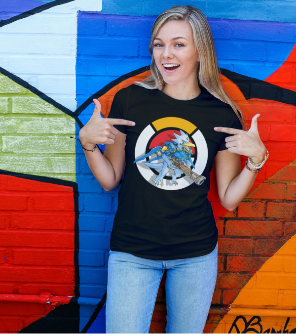 POKEMON X OVERWATCH GOLDUCK X PHARAH Crossover T-Shirt