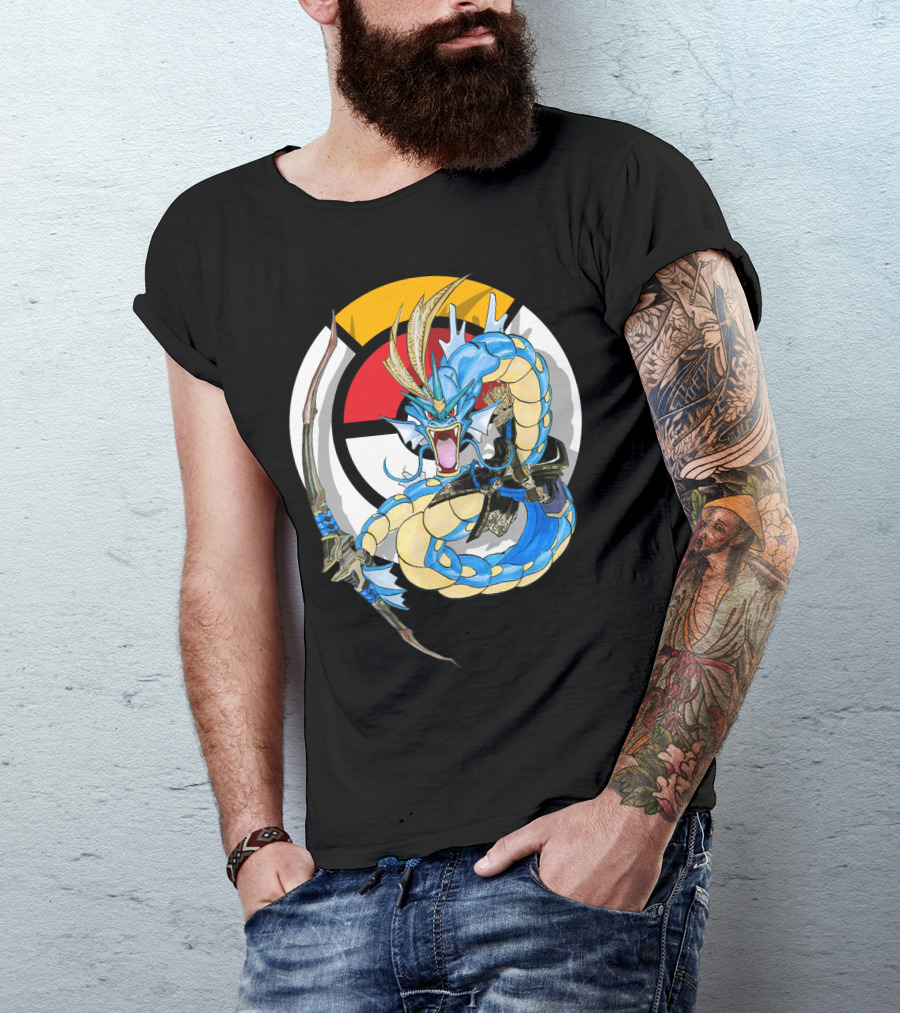 POKEMON GYARADOS HANZO CROSSOVER BOW AND SWORD MASHUP T-Shirt