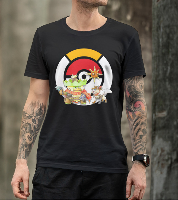 POKEMON X OVERWATCH LUDICOLO LYCANROC MCCREE SOLROCK CROSSOVER T-Shirt