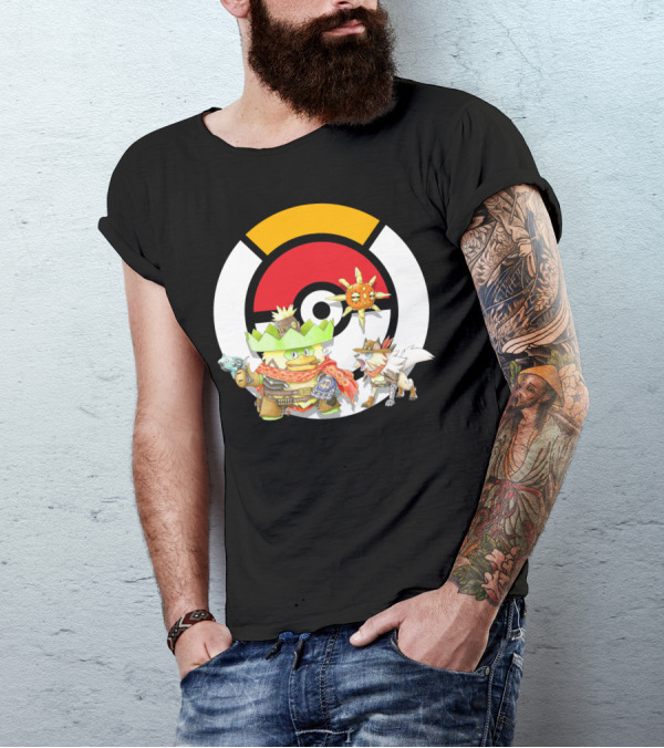 POKEMON X OVERWATCH LUDICOLO LYCANROC MCCREE SOLROCK CROSSOVER T-Shirt