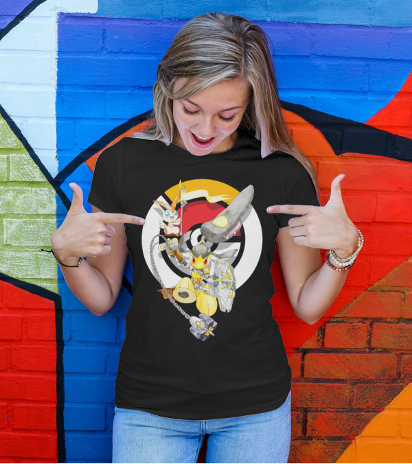 POKEMON MAWILE VICTINI FUSION X BRIGITTE CROSSOVER BATTLE POSE T-Shirt