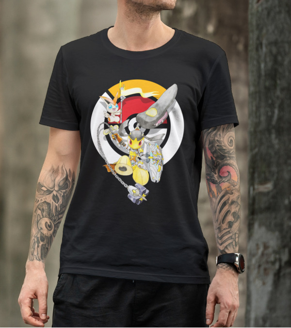 POKEMON MAWILE VICTINI FUSION X BRIGITTE CROSSOVER BATTLE POSE T-Shirt