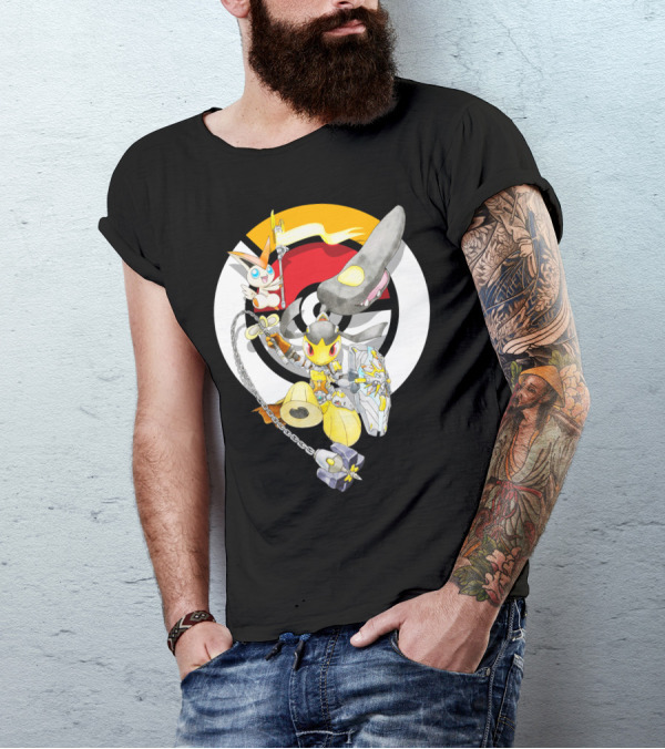 POKEMON MAWILE VICTINI FUSION X BRIGITTE CROSSOVER BATTLE POSE T-Shirt
