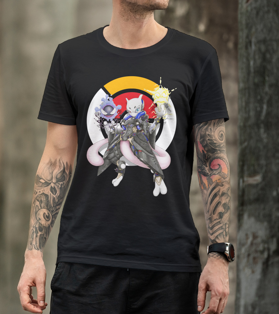 POKEMON MEWTWO X MOIRA CROSSOVER WITH OVERWATCH SYMBOLS AND GASTLY IN T-Shirt