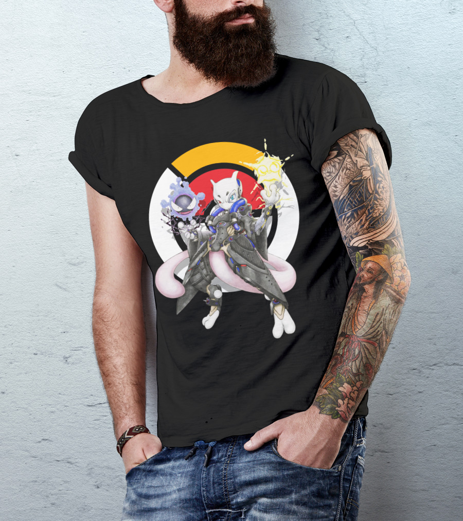 POKEMON MEWTWO X MOIRA CROSSOVER WITH OVERWATCH SYMBOLS AND GASTLY IN T-Shirt