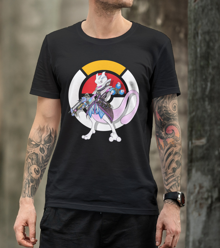 POKEMON X OVERWATCH MEWTWO X SOMBRA ICON MASHUP T-Shirt