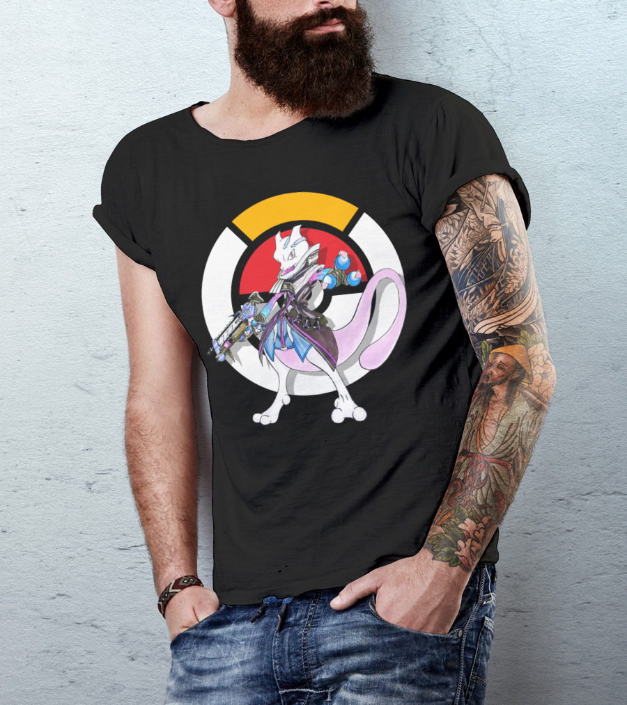 POKEMON X OVERWATCH MEWTWO X SOMBRA ICON MASHUP T-Shirt
