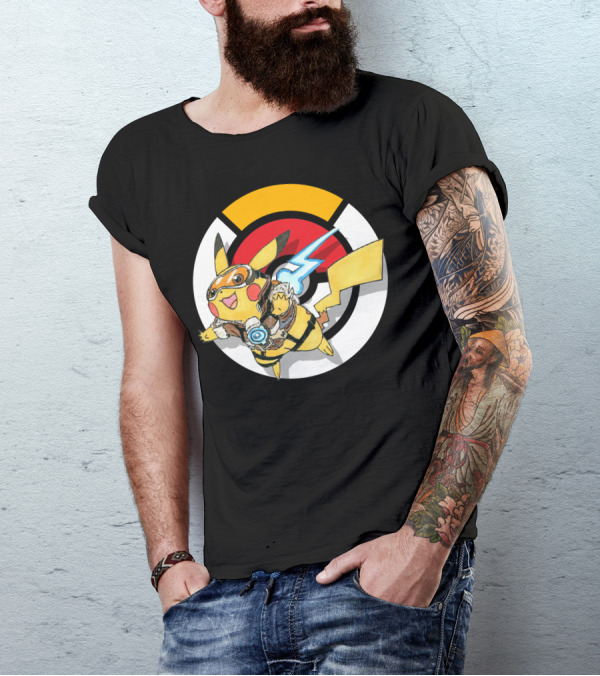 POKEMON X OVERWATCH CROSSOVER PIKACHU X TRACER T-Shirt